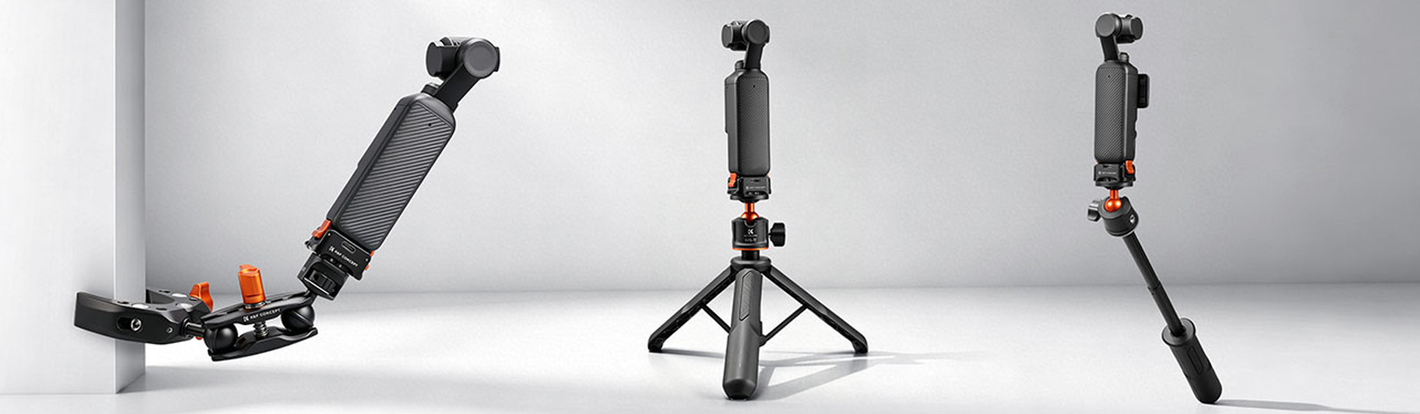 Možnosti upevnění DJI Osmo Pocket pomocí základny K&F Concept